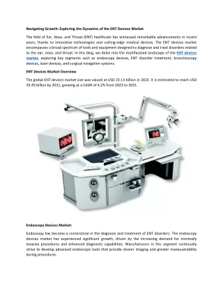 ENT devices market Research Reports