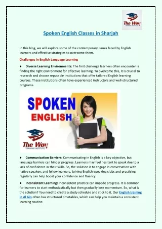 Spoken English Classes in Sharjah