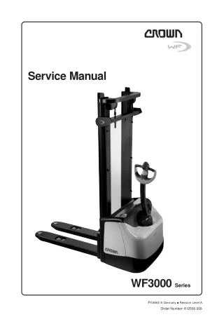 Crown WF3000 Series Forklift Service Repair Manual