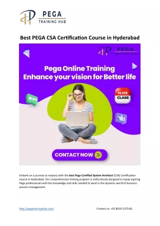 Best PEGA CSA Certification course in Hyderabad