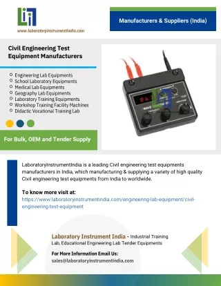 Civil Engineering Test Equipment Manufacturers