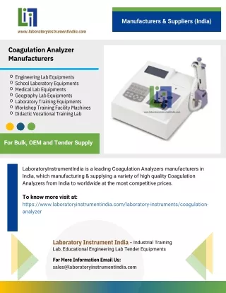 Coagulation Analyzer Manufacturers