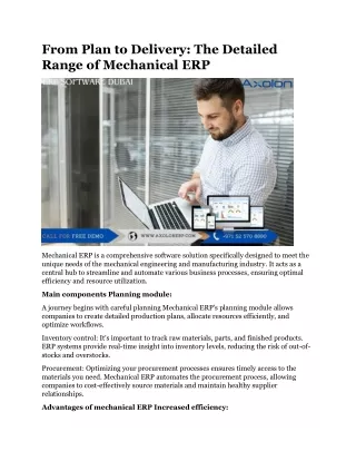 From Plan to Delivery The Detailed Range of Mechanical ERP