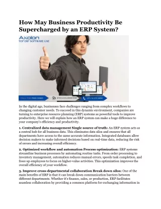 How May Business Productivity Be Supercharged by an ERP System