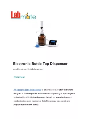 Electronic Bottle Top Dispenser