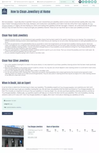 Clean your jewellery in Calgary