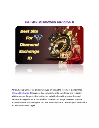 BEST SITE FOR DIAMOND EXCHANGE ID