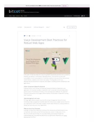 Vue.js Development Best Practices for Robust Web Apps