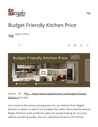 Budget Friendly Kitchen Price