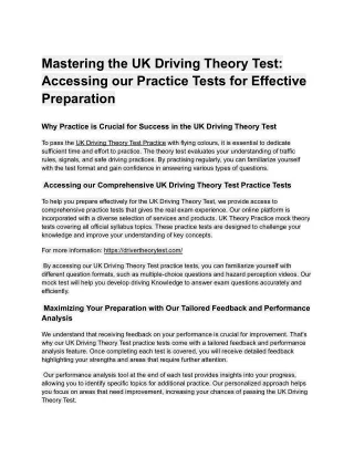 UK Driving Theory Test Practice | UK Driving Practice Test 2024