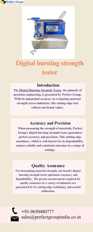 Digital Bursting Strength Tester