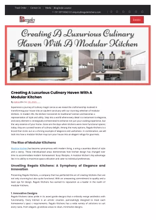 Creating A Luxurious Culinary Haven With A Modular Kitchen