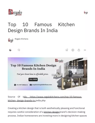 Top 10 Famous Kitchen Design Brands In India