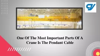 One Of The Most Important Parts Of A Crane Is The Pendant Cable