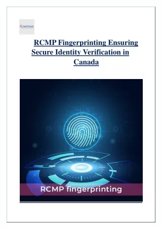 RCMP Fingerprinting Ensuring Secure Identity Verification in Canada