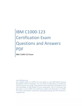 IBM C1000-123 Certification Exam Questions and Answers PDF