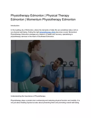 Physiotherapy Edmonton _ Physical Therapy Edmonton _ Momentum Physiotherapy Edmonton