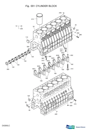 DAEWOO DOOSAN DX300LC (DIEU EXP) CRAWLER EXCAVATOR Parts Catalogue Manual