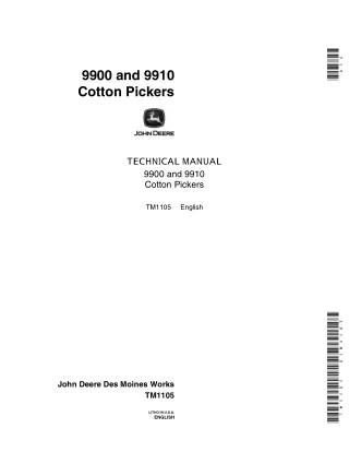 John Deere 9910 Cotton Pickers Service Repair Manual (tm1105)