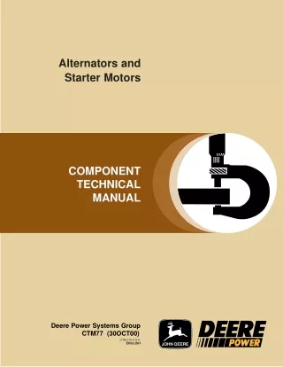 John Deere Alternators & Starter Motors Service Repair Manual