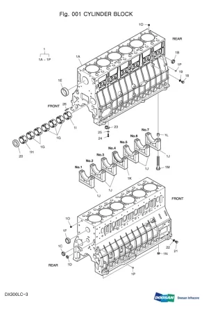 DAEWOO DOOSAN DX300LC-3 (DI EXP) CRAWLER EXCAVATOR Parts Catalogue Manual