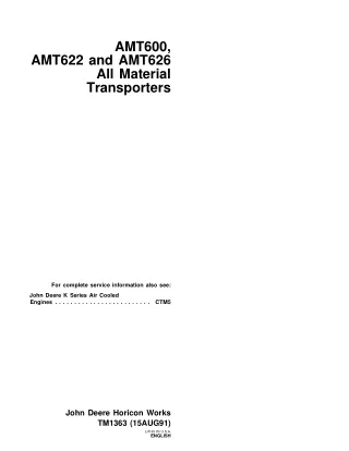 John Deere AMT600 All Material Transporters Service Repair Manual