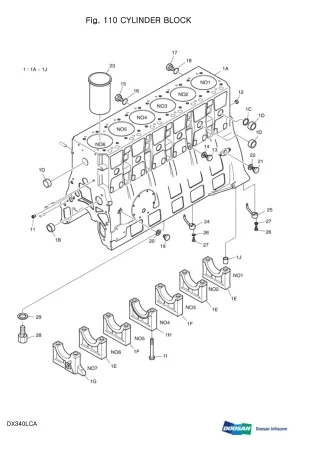 DAEWOO DOOSAN DX340LCA CRAWLER EXCAVATOR Parts Catalogue Manual