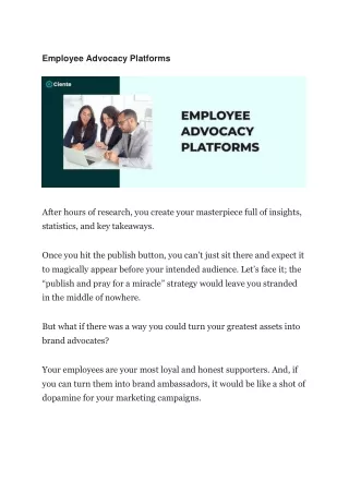Employee Advocacy Platforms