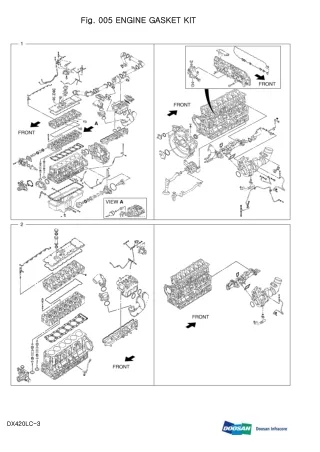 DAEWOO DOOSAN DX420LC-3 CRAWLER EXCAVATOR Parts Catalogue Manual