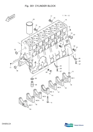 DAEWOO DOOSAN DX420LCA CRAWLER EXCAVATOR Parts Catalogue Manual