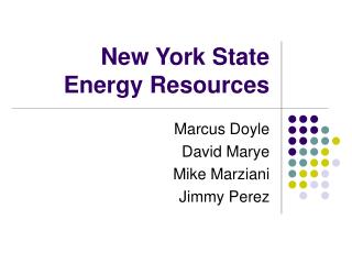 New York State Energy Resources