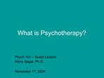 What is Psychotherapy