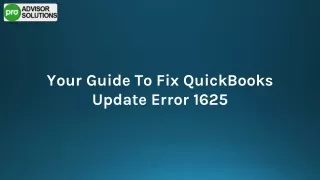 A Quick Guide To Fix QuickBooks Error 1625