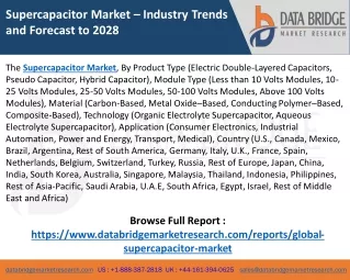 Supercapacitor Market