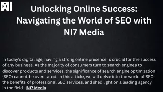 Unlocking Online Success Navigating the World of SEO with NI7 Media