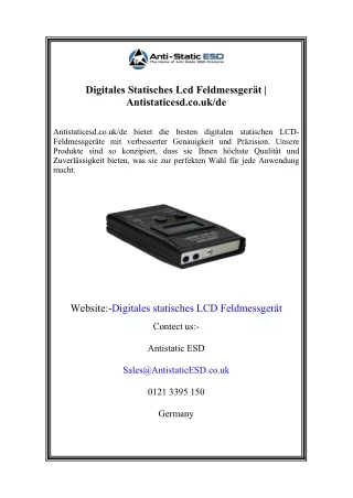 Digitales Statisches Lcd Feldmessgerät Antistaticesd.co.uk de
