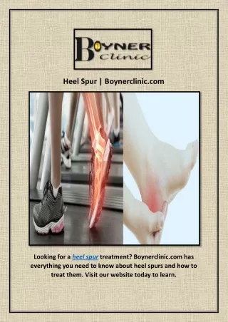 Heel Spur | Boynerclinic.com