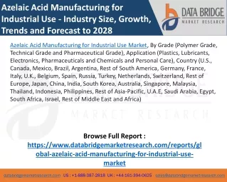Azelaic Acid Manufacturing for Industrial Use Market