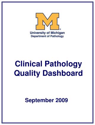 Clinical Pathology Quality Dashboard