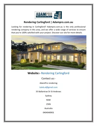 Rendering Carlingford  Adampro.com