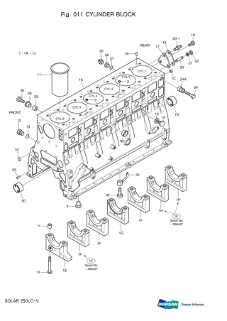 DAEWOO DOOSAN SOLAR 250LC-V (DIEU EXP) CRAWLER EXCAVATOR Parts Catalogue Manual