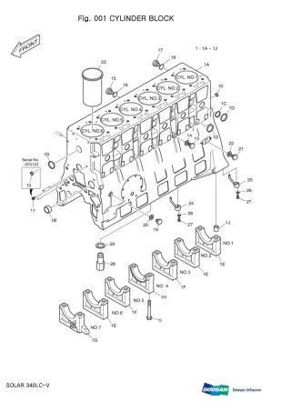 DAEWOO DOOSAN SOLAR 340LC-V CRAWLER EXCAVATOR Parts Catalogue Manual