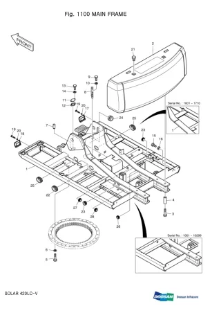 DAEWOO DOOSAN SOLAR 420LC-V CRAWLER EXCAVATOR Parts Catalogue Manual