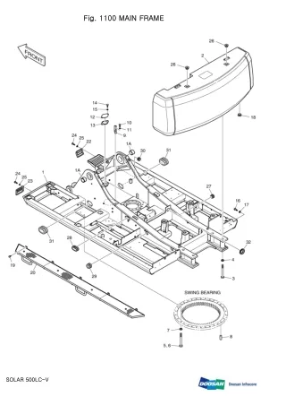 DAEWOO DOOSAN SOLAR 500LC-V (500LCV) CRAWLER EXCAVATOR Parts Catalogue Manual