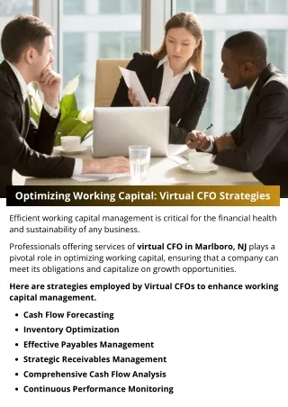 Optimizing Working Capital: Virtual CFO Strategies