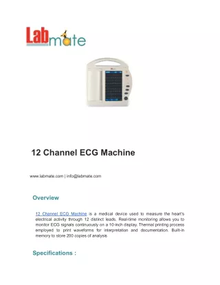 12 Channel ECG Machine