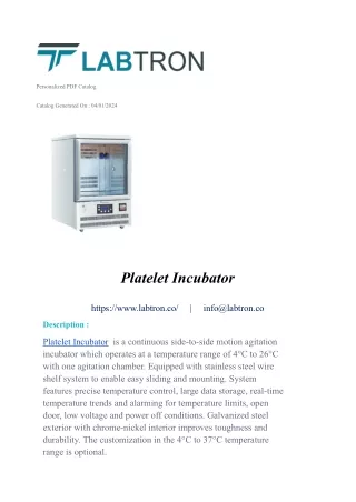 Platelet Incubator