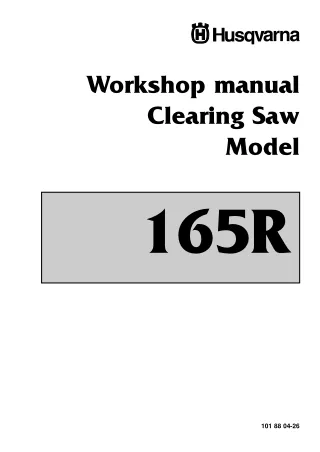 Husqvarna 165R Clearing Saw Service Repair Manual