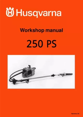 Husqvarna 250 PS 250PS Chainsaw Service Repair Manual