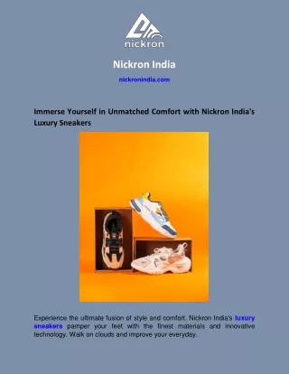 Step Up Your Game: Buy Ultra-Comfy, Trendsetting Sneakers Online at Nickron Indi